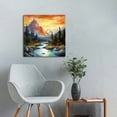 thumbnail image 5 of ARISTURING Forest Canvas Wall Art Watercolor Sunset Mountain Pictures Wall Decor for Bathroom Living Room Abstract Lake Scenery Posters Prints Nature Landscape, 5 of 5