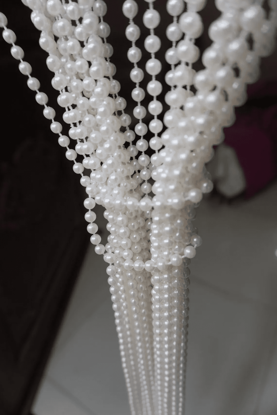 Elegant Pearl Curtain , Luxurious Beaded Drapes for Home Decor