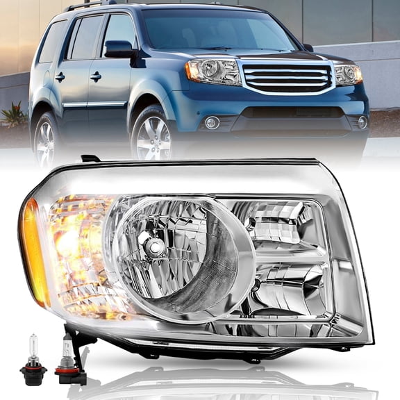 For 2009 2010 2011 Honda Pilot 4Dr OE Chrome Amber Right Side Headlight 09-11