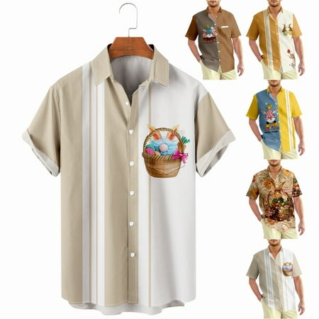 

Easter Unisex Beach Aloha Hawaii Shirts Fashion Breathable Clothing Apparel Plus Size Men