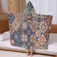 thumbnail image 5 of Multicolor Ethnic Geometric Pattern Hooded Bath Towel，60"x35" for Ages 3 To 12 Kids, Quick Dry Lightweight Soft Microfiber Hood Beach Towel Cover Up for Kids, 5 of 7
