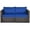 Blue, variant on Canddidliike Patio Furniture Sets, 2PCS Patio Rattan Sectional Conversation Sofa Set-Navy, Wicker Sofa Small Patio Conversation Couch for Garden, Poolside