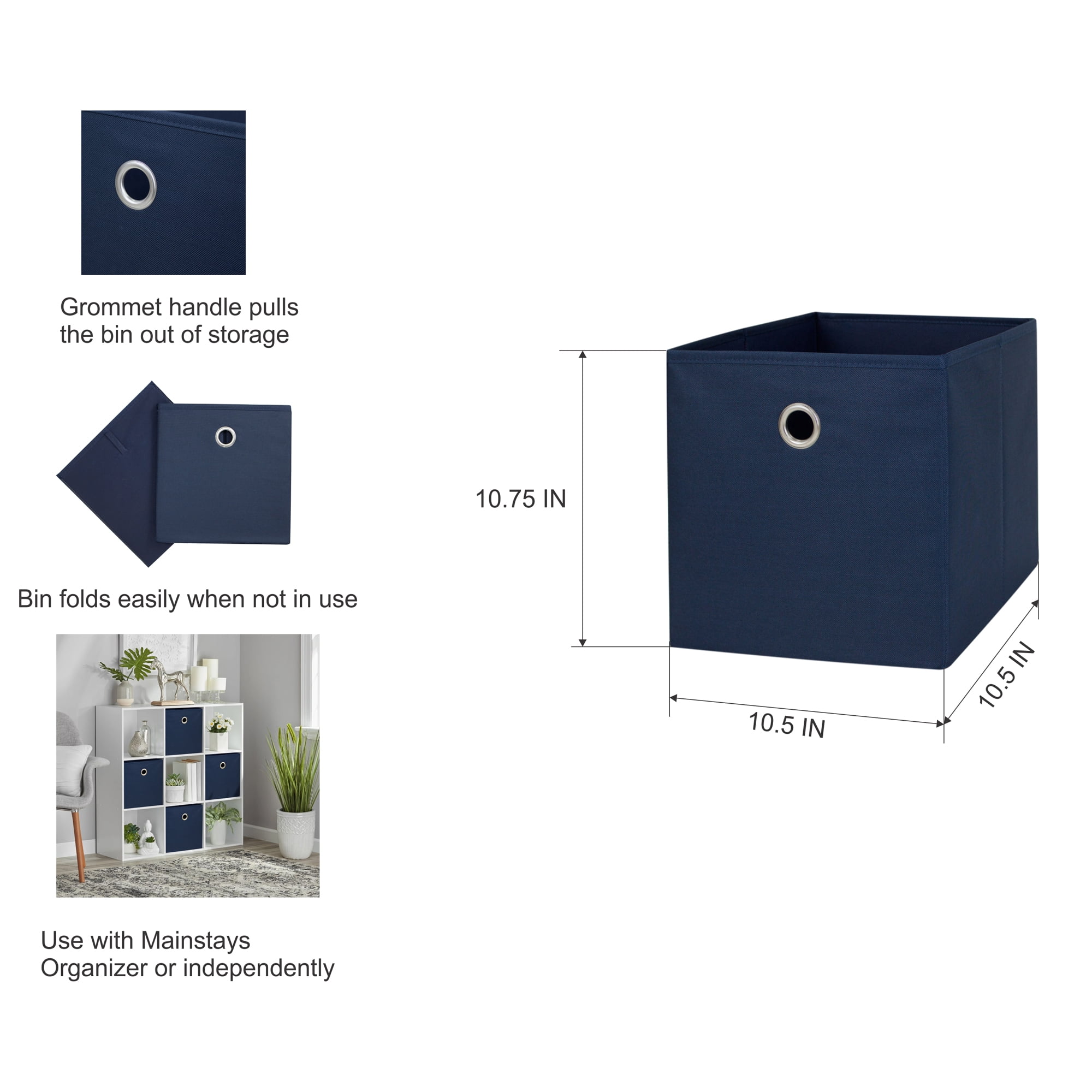 Your Zone Kids Collapsible Fabric Storage Bin, 10.5 x 10.5 x 10.75, Sage  Green