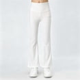 thumbnail image 7 of Hurxie Bootcut Leggings for Girls High Waist Soft Stretch Women Yoga Pants Teen Dance Running White,7-8Years, 7 of 7
