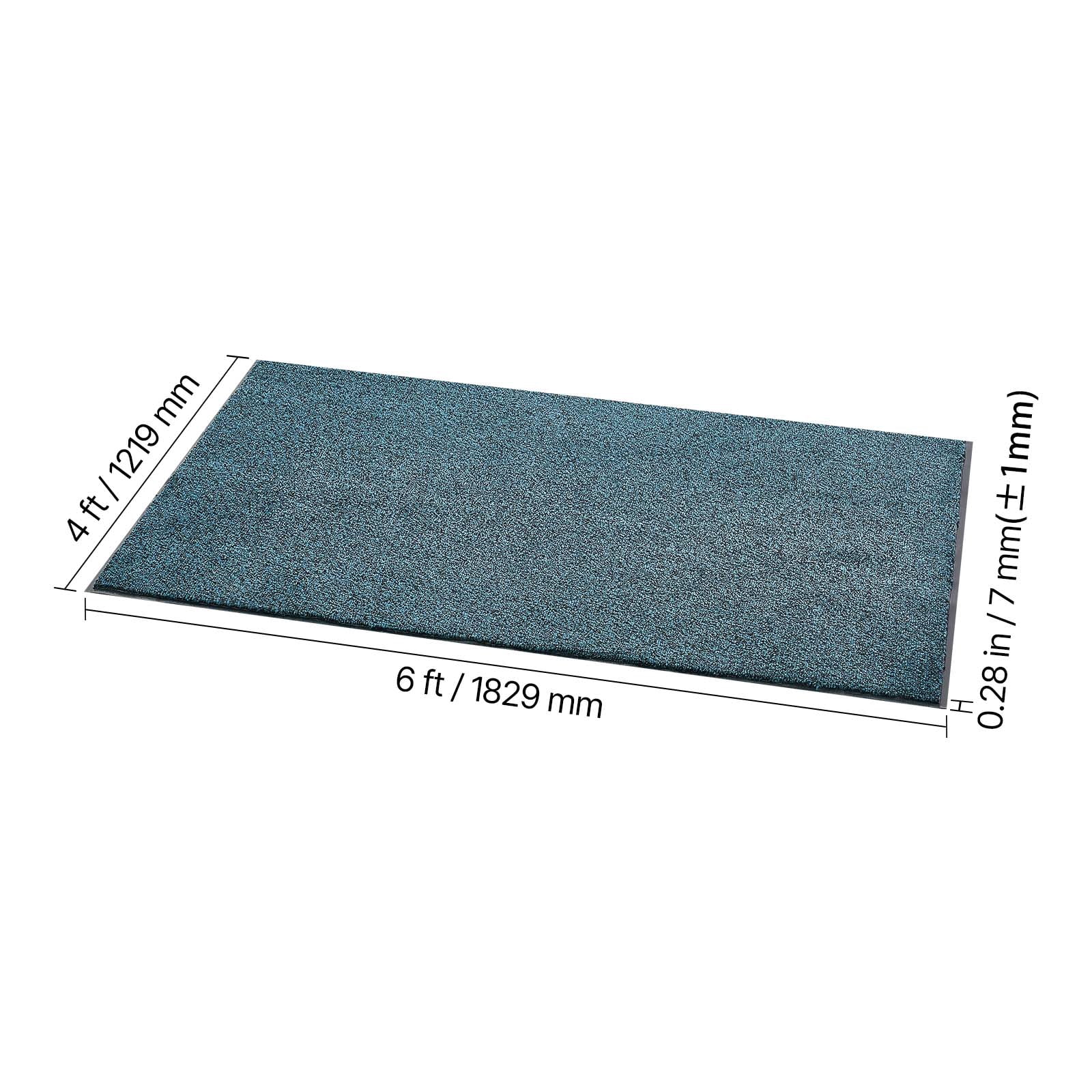 KFFKFF Durable Front Door Mat, 6 x 4 ft Commercial Floor Mat for Indoor and Outdoor Use, Industrial Entrance Rug with PVC Backing, Washable Heavy-Duty Entry Carpet for Hallway, Garage, Slate Blue