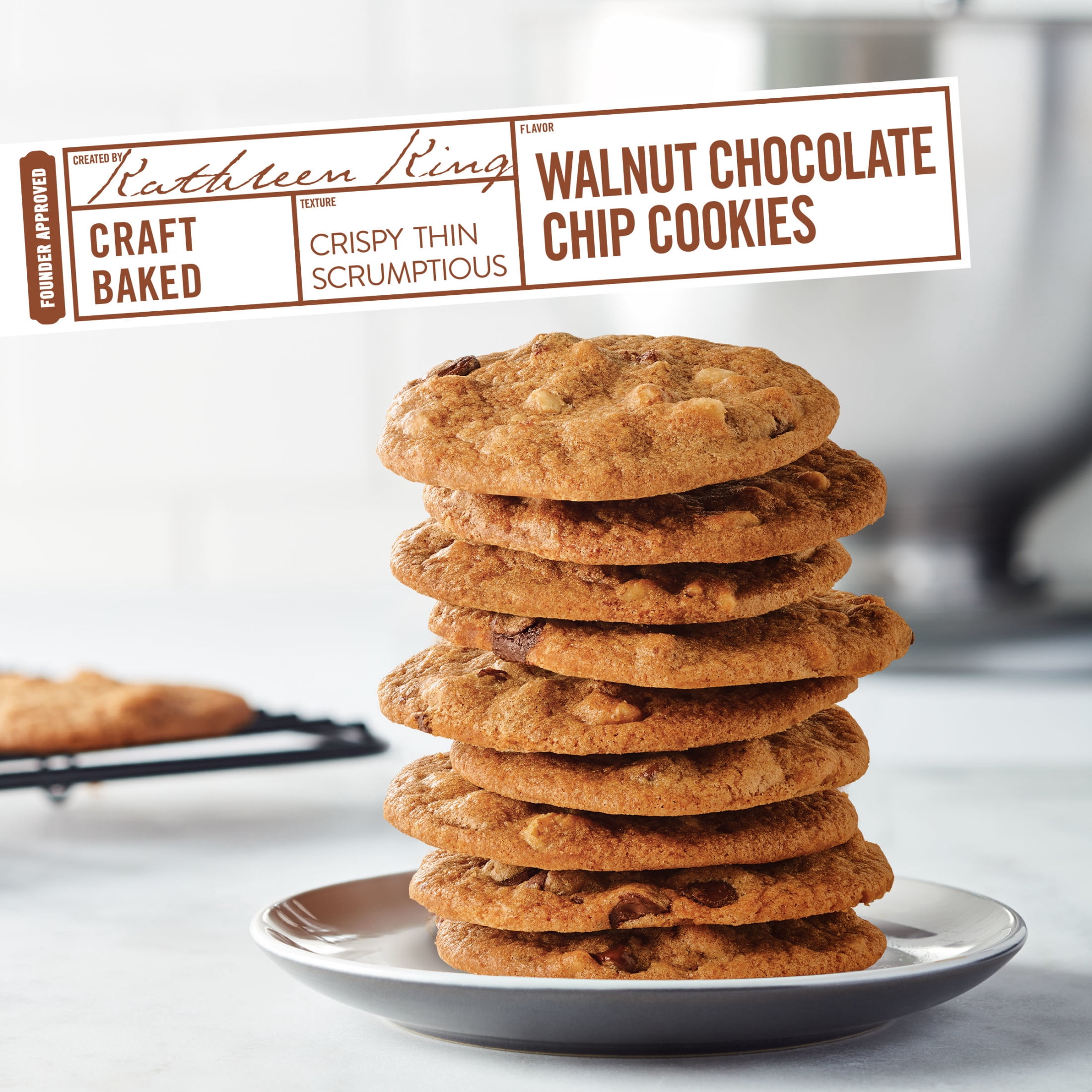 (3 pack) Tate's Bake Shop Walnut Chocolate Chip Cookies, 7 oz