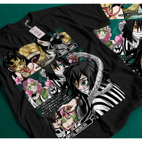 Reprint Rare Obanai Iguro T-Shirt Kimetsu No Yaiba, Anime Nezuko Tanjiro Shirt All Size 273