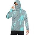 thumbnail image 2 of DDAPJ pyju Mens Lightweight Athletic Hoodies UPF 50 Sun Protection Long Sleeve Hooded T Shirts Big and Tall Camouflage Fishing Hiking Shirts with Mask Gray XL, 2 of 6