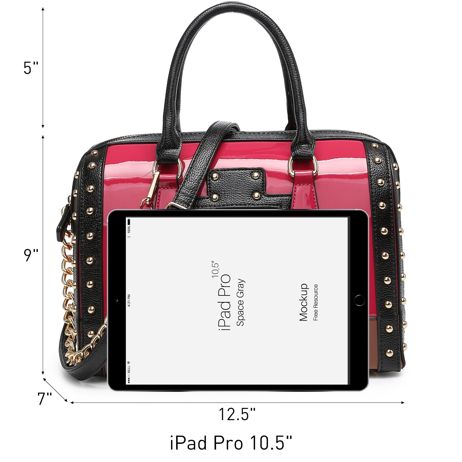 Shiny Patent Faux Leather Handbags Barrel Top Handle Satchel Bag Shoulder Bag for Women