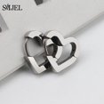 thumbnail image 2 of Pendientes geométricos con personalidad para hombre y mujer, aretes de aro con forma de corazón y estrella cuadrada, triángulo negro, joyería de acero inoxidable para Piercing, 2 of 2