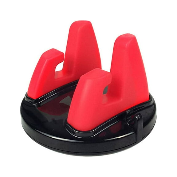 Multifunctional Car Phone Holder with Strong Adhesive and for Secure Grip Red PC and Silicone 360 Degree Rotation