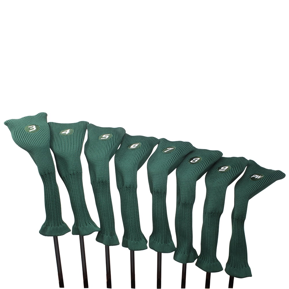 Majek All Hybrid Golf Club Green Headcover Set 3-PW. Neoprene Acrylic