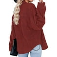 thumbnail image 4 of Fantaslook Women Corduroy Shirts Shacket Jacket Casual Long Sleeve Button Down Blouses Tops, 4 of 8