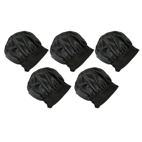 Gorros De Tela Satinada, Gorro De Dormir Transpirable De Textura De Alta Elasticidad, 5 Piezas Para Uso Doméstico
