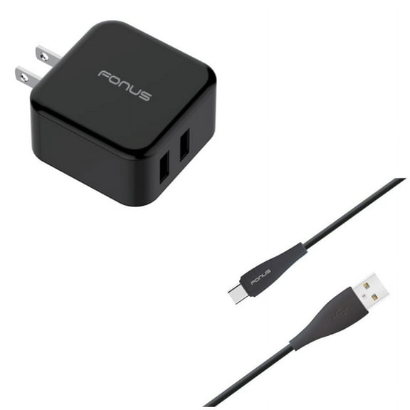 2-Port USB 30W Fast Home Charger w Power Cord Type-C 6ft USB Cable M7Q for Samsung Galaxy Tab S6 10.5 S5e 10.5 S4 10.5 Note 10 Plus A 10.1 (2019) Fold A20 A10e - Sony Xperia 5 10 Plus 1