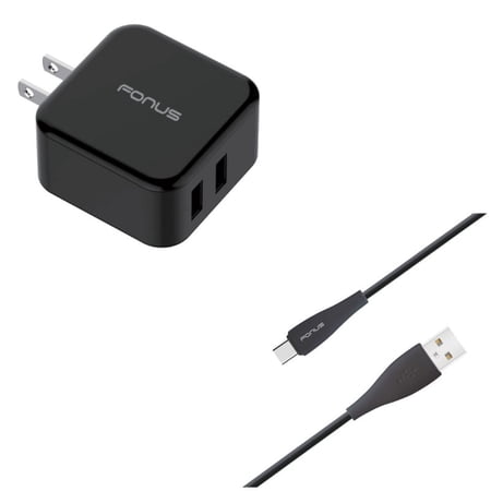 2-Port USB 30W Fast Home Charger w Power Cord Type-C 6ft USB Cable M7Q for Samsung Galaxy Tab S6 10.5 S5e 10.5 S4 10.5 Note 10 Plus A 10.1 (2019) Fold A20 A10e - Sony Xperia 5 10 Plus 1