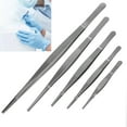 thumbnail image 2 of Toothed Tweezers Barbecue Stainless Steel Long Food Tongs Straight Home Medical, 2 of 15