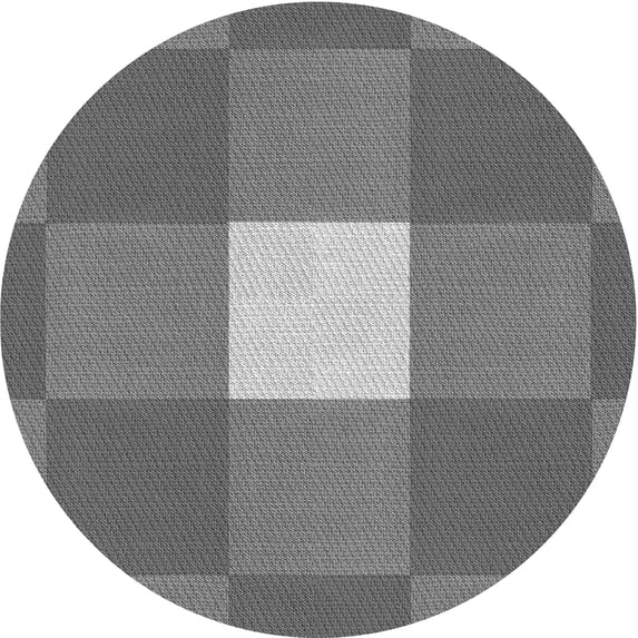 Ahgly Company Indoor Round Patterned Carbon Gray Area Rugs, 7' Round