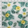 thumbnail image 4 of oneOone Cotton Poplin Twill Green Fabric Tropical Hibiscus Floral Dress Material Fabric Print Fabric By The Yard 56 Inch Wide, 4 of 6
