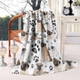 thumbnail image 2 of Pug and Footprints Blanket,Comfortable Soft Lamb Wool Throw Blanket,All Season,Warm Lightweight Blankets for Sofa Bed Couch Living Room Chair,60"x80", 2 of 4