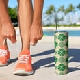 thumbnail image 7 of Lucky Four-leaf Clover 20 Oz Skinny Tumbler with Lid and Straw - Double Wall Vacuum Insulated Tumbler- Birthday Gifts for Mom Sister Friends Women, 7 of 7