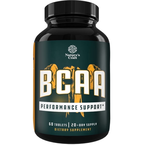 Branch Chain Amino Acids Supplement - Vegan BCAA Tablets Post Workout Muscle Recovery and Muscle Growth Support - Branched Chain Amino Acids Supplement for Men and Womens Workout Recovery 60 Count
