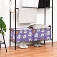 thumbnail image 3 of Yayeee Foldable Storage Basket for Shelves with Handles Set of 2 Waterproof Cloth Bins, Halloween Ghosts Purple, 3 of 7