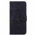 thumbnail image 3 of For iPhone 16 Plus 6.7" lily Embossed Strong Magnetic Attachment/Closure, Card Slots/Pocket, PU Leather Flip Wallet Case ﻿,Black,For iPhone 16 Plus, 3 of 7