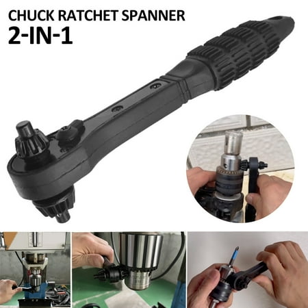 

MTFun 2 In 1 Drill Chuck Ratchet Spanner Labor-Saving Drill Chuck Key Wrench Dual-Use Drill Chuck Wrench Electric Drill Clamping Tool