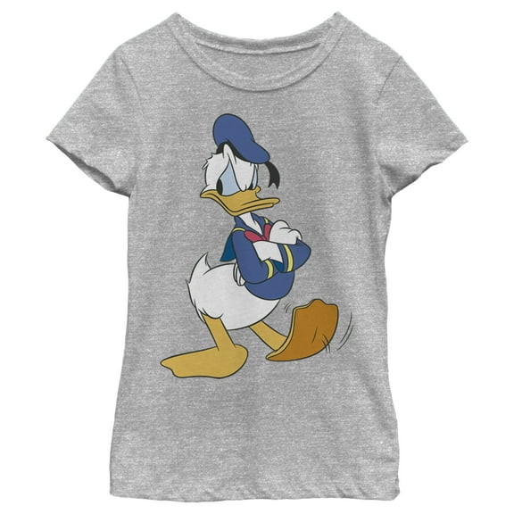 Girl's Mickey & Friends Donald Duck Impatient  Graphic Tee Athletic Heather Medium