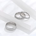 thumbnail image 3 of Womens Titanium Steel Ring with Pearl Sand Inlay Polished Finish Fashion Jewelry Rose Gold Ring Durable Everyday Wear Ring for Her Womens Ring, 3 of 4