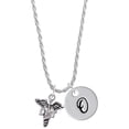 thumbnail image 1 of Delight Jewelry Silvertone Caduceus - DPT Silvertone Script Initial Disc - O - Charm Necklace, 20"+3", 1 of 4