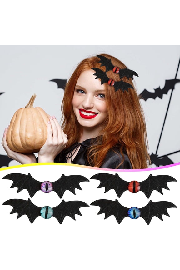 Halloween Decorations Outdoor, New Halloween Hairpin Headdress Children's Party Decoration Eye Wing Three-dimensional Hair Clip