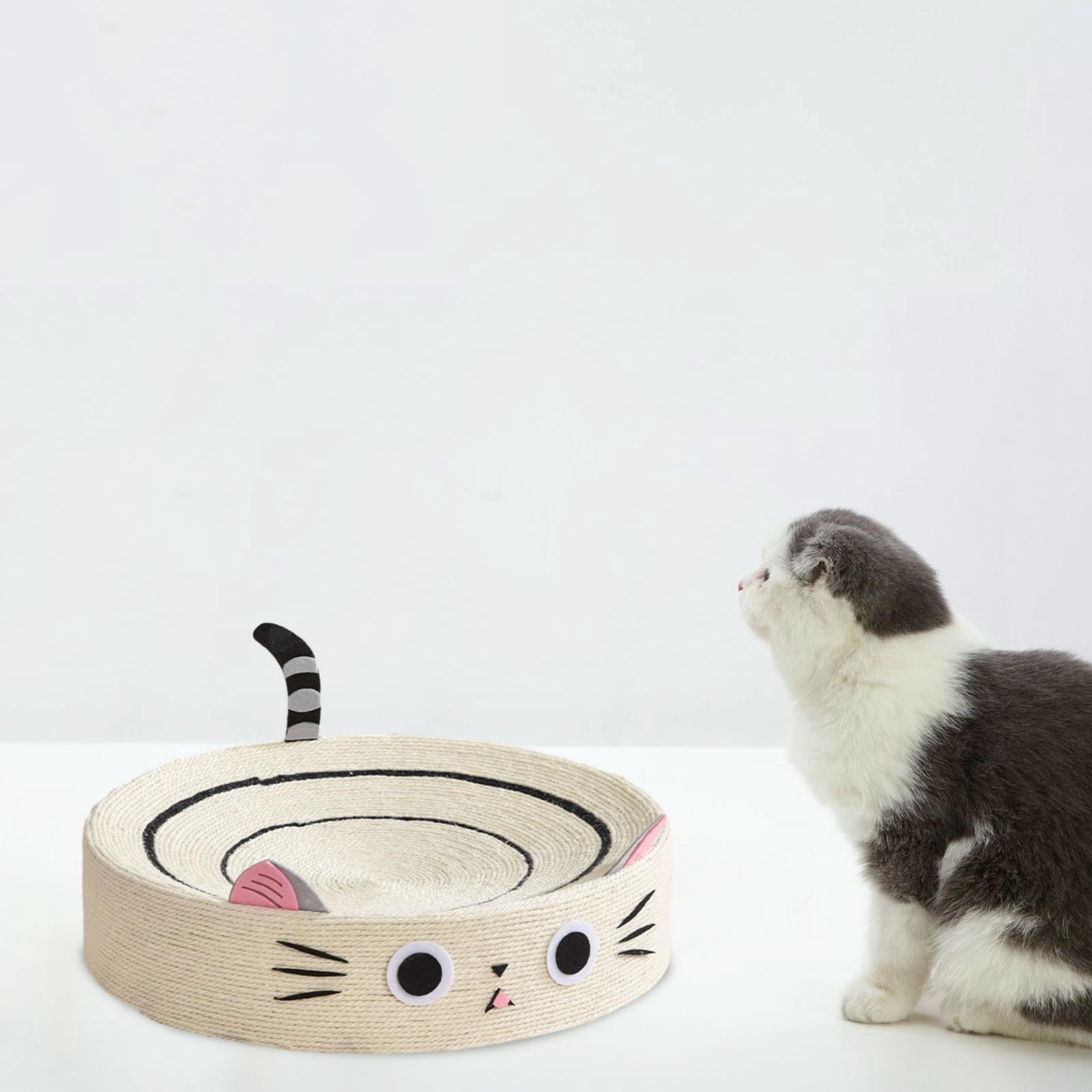 Round Sisal Cat Scratch Pad Cat Scratcher Bed Toys Durable Circular Creative Sturdy Home Decoration Cat Scratching Pad Lounge , Cat