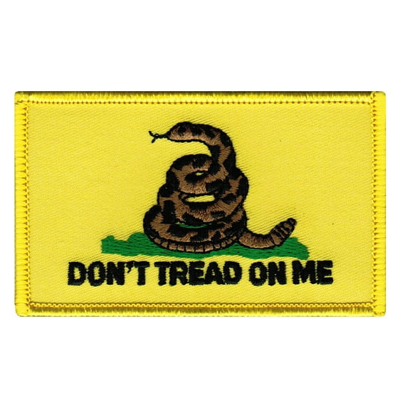 Gadsden Flag Yellow Iron-on Embroidered Patch Don't Tread on Me