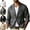 Dark Gray, variant on Linen Blazer Jackets for Men Lapel Button Down Business Casual Dress Suit Coats Office Work Formal Outwear
