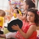 thumbnail image 5 of 10 Inch Handheld Tambourine Double Row Jingle Drum Percussion Instrument Adult Church KTV Party Dance Music Instrument, 5 of 5
