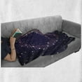 thumbnail image 5 of Purple Hippie Soft Flannel Fleece Throw Blanket, Composition of Peace Sign Beaming, Cozy Plush for Indoor and Outdoor Use, 50" x 60", Indigo Purple, by Ambesonne, 5 of 5