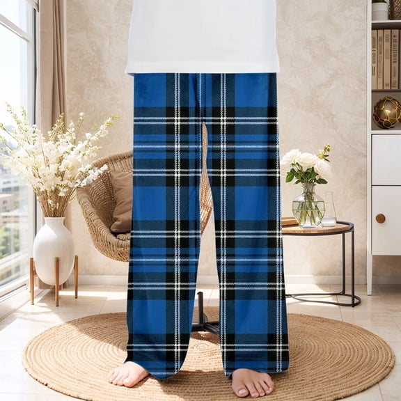 ATOGUTA Girls Fleece Pants Flannel Long Plaid PJ Bottoms Boys Lounge Pants with Pockets Size 2T-14, Multicolor