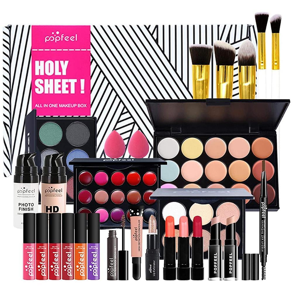 Toma All-in-One Makeup Complete Starter Makeup Set Lipstick Primer Eyeshadow Palette Eyebrow Pencil Set for Teen Girls and Adults - Walmart.com