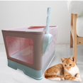 thumbnail image 6 of Bvdfgk Hooded Cat Litter Box with Lid, Indoor Cats Litter Box Enclosed Cat Toilet with Pink, 6 of 9