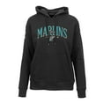 thumbnail image 2 of Women's Levelwear Black Florida Marlins Adorn Cooperstown Collection Retro Spellout Pullover Hoodie, 2 of 3
