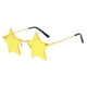 thumbnail image 2 of Gafas de sol en forma de estrella de moda para hombres y mujeres, compras, viajes, tonos únicos, gafas sin marco, coloridas , AMARILLO, 2 of 7