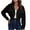 Black, variant on Honeeladyy Sales Women Solid Corduroy Short Jacket Drop Shoulder Notch Lapel Button Long Sleeve Crop Outerwear Elastic Hem Pocket Coat