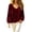 Red, variant on yillto Womens V Neck Tops Velvet Long Sleeve Pleated Loose Fashion Dressy Blouses Party Work Outfits