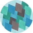 thumbnail image 1 of Ahgly Company Machine Washable Indoor Square Transitional Glacial Blue Ice Blue Area Rugs, 3' Square, 1 of 7