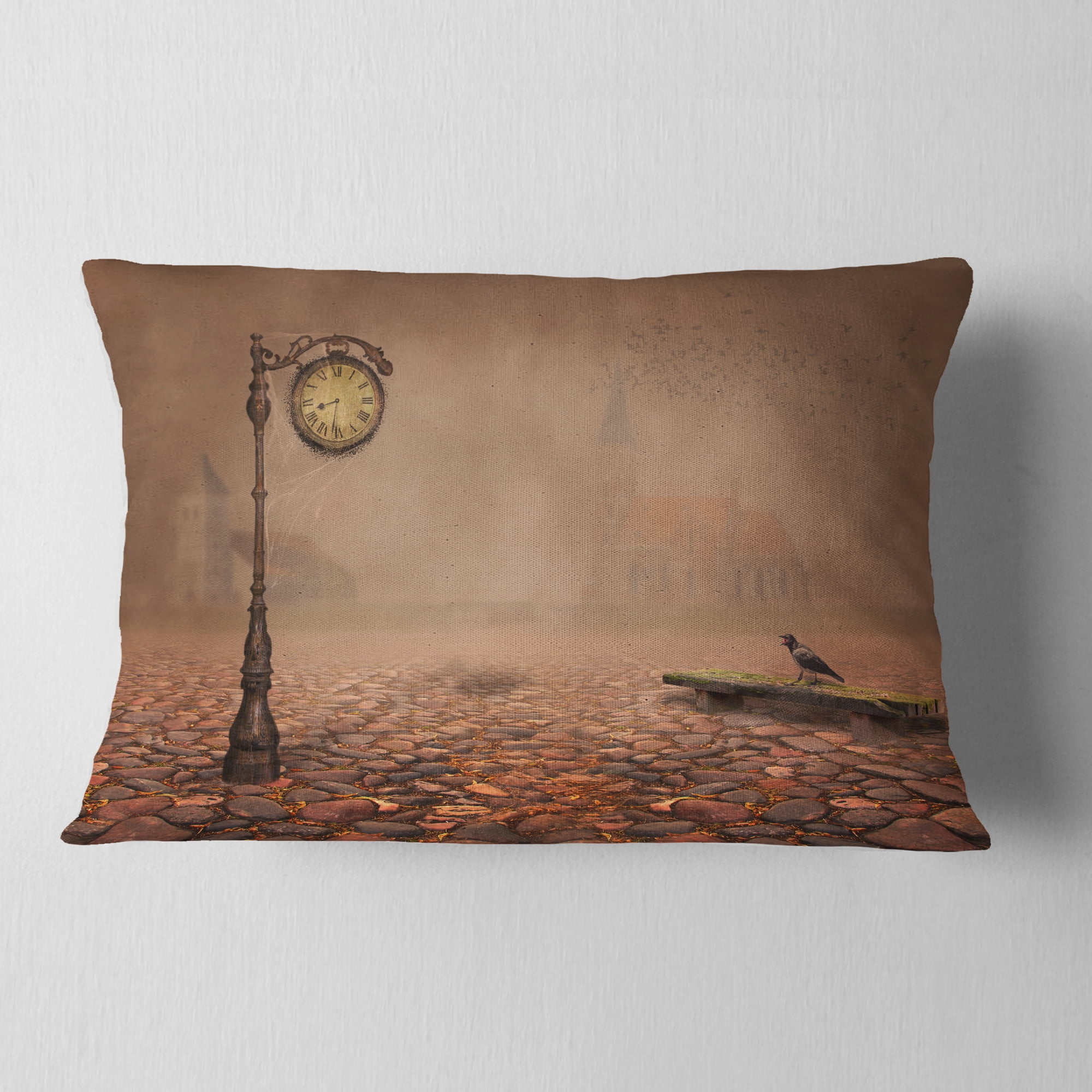 Designart Behind Old Time Landscape - Photography Throw Pillow - 12x20