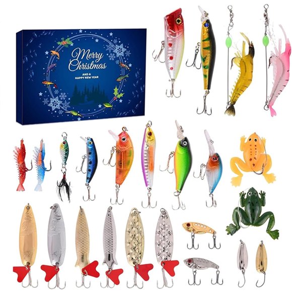 Christmas Advent Calendar 2024, Set, 24 Days of Fishing Christmas Advent Calendar, Fishing Advent Calendar Gifts