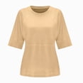 thumbnail image 6 of Towmus Women's Summer Casual Scooped Neck Batwing Half Sleeve T-Shirts Solid Color Loose Fit Cute Basic Flowy Tops Tees, 6 of 6