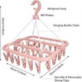 thumbnail image 2 of Sock Drying Rack, Hanging Clothes Drying Rack with 32 Windproof Pegs, Collapsible Lingerie Sock Drying Rack for Socks, Underwear, Baby Clothes, Towels, 2 of 5